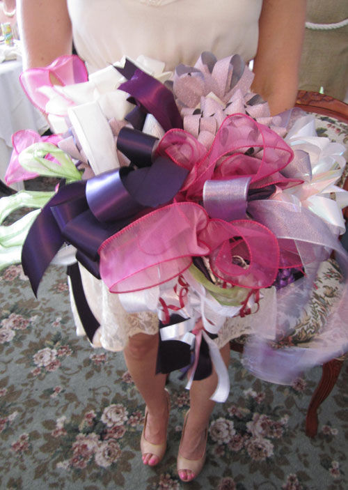 How to make a Ribbon Bouquet for the Rehearsal Spot of Tea Designs
