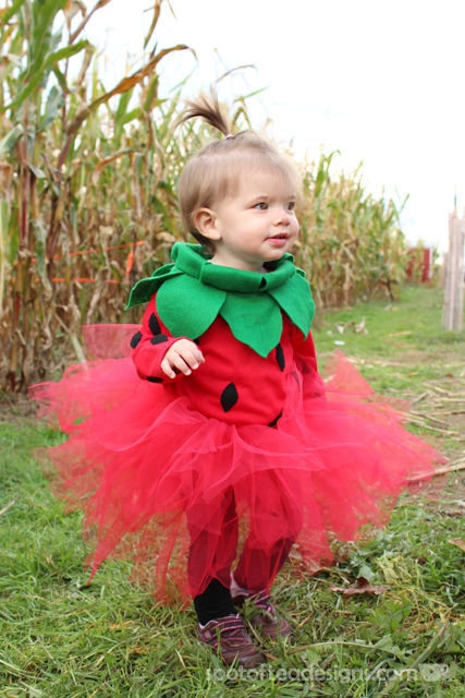 DIY Toddler Strawberry Halloween Costume | Spot of Tea Designs