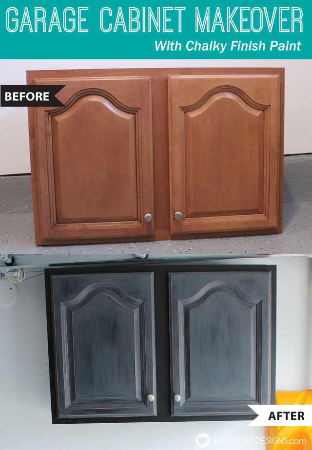 Garage Cabinet Makeover With Deco Art Spot Of Tea Designs Garage Cabinet Makeover With Decoart Inc Chalky Finish Paint Spotofteadesigns