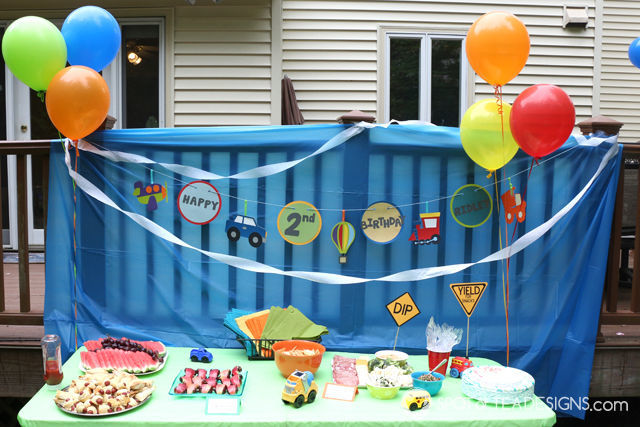Transportation #birthday #party - ideas on decor, food, dessert and favors fit for your little man's big day! | spotofteadesigns.com