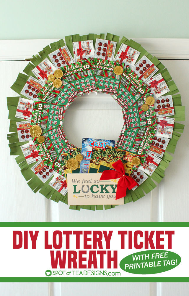 DIY Lottery Wreath with New Jersey Lottery Holiday Games