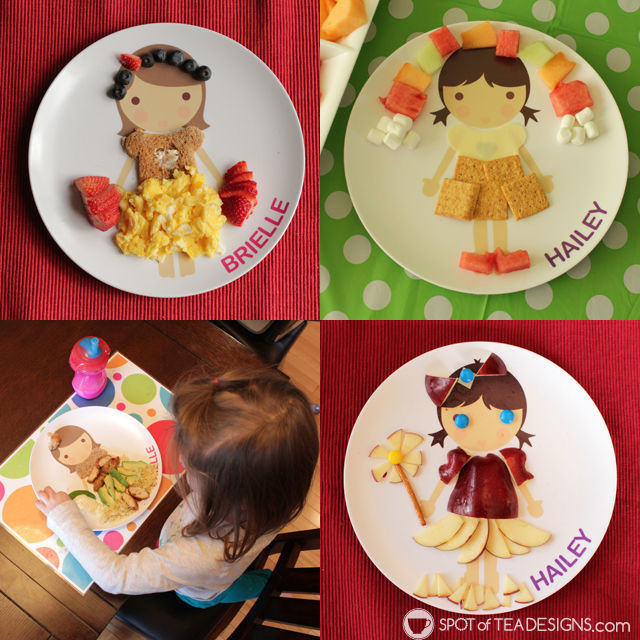Favorite items for toddlers age 3 - dylbug personalized plates. play with your food! #dylbugdressup | spotofteadesigns.com